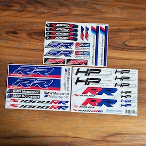BMW Motorrad Motorsport S1000RR HP High Perfomance Parts Laminated Decals Stickers Kit