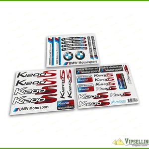 BMW K1200S Decal Set – Laminated Motorsport Stickers for Tank, Fairings, Windshield | K1200 S Red Vinyl Graphics Kit