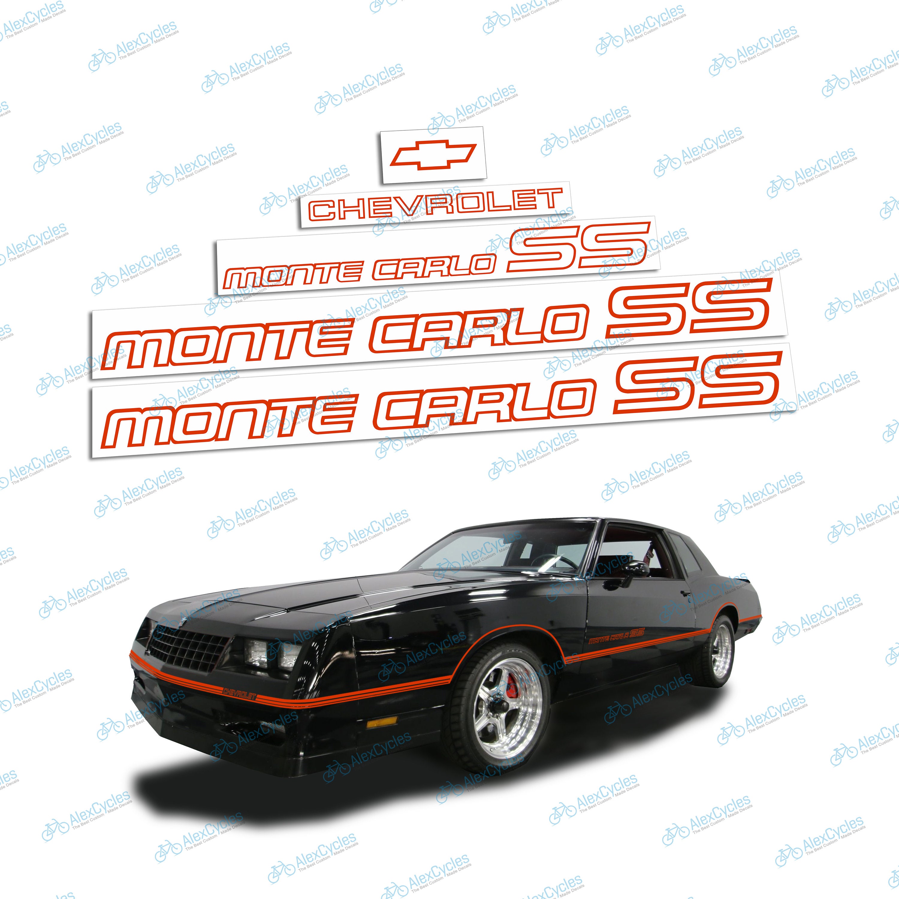 Custom Made Monte Carlo SS Chevrolet 1985 1986 Restoration Decals