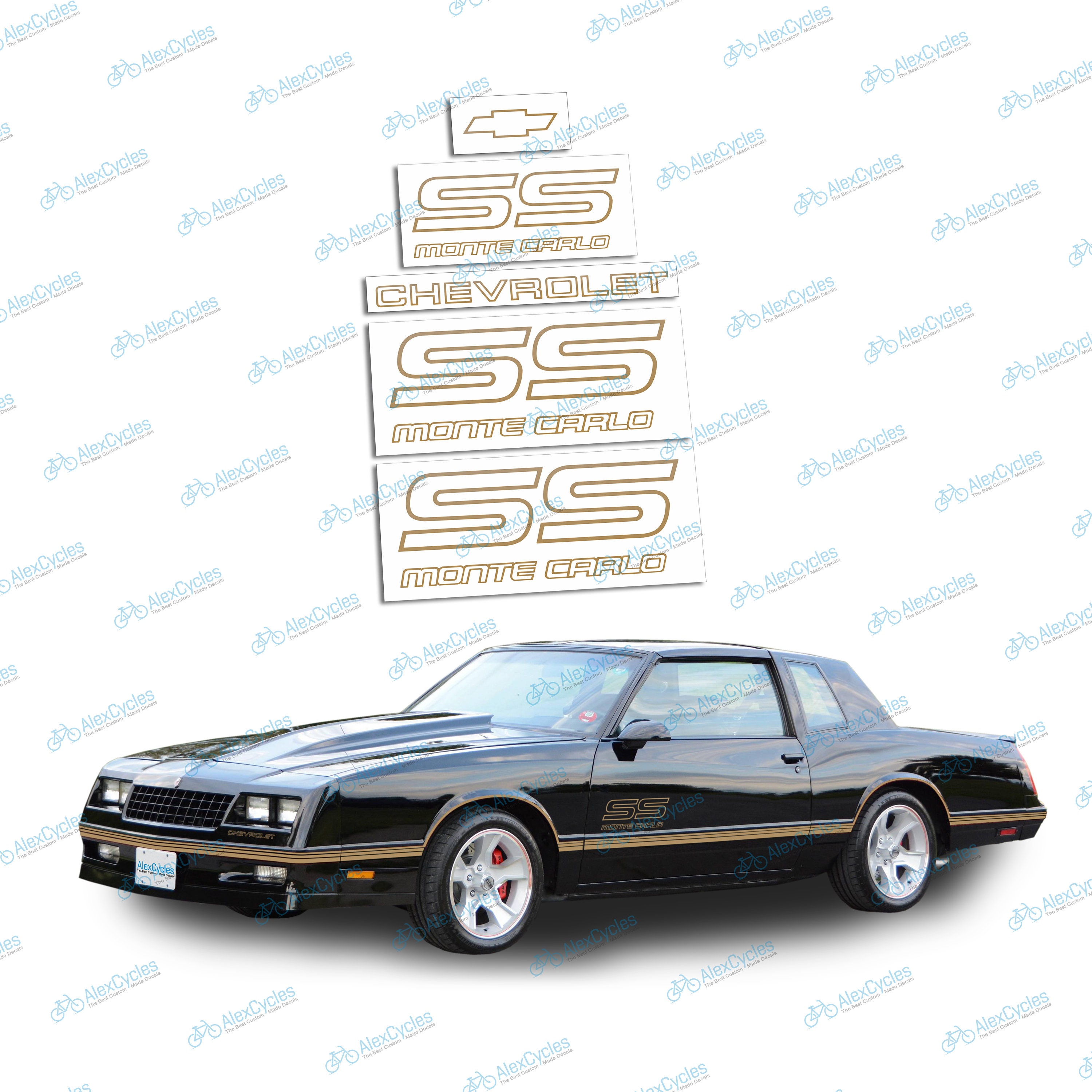 Custom Made Full Car Gold Restoration Stripes Decals Kit for Chevrolet Monte Carlo SS 1987 1987 Made High Cast Vinyl Etsy