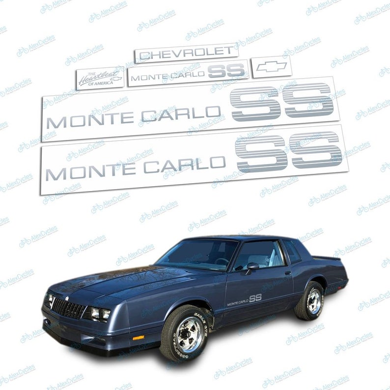 Custom Made Monte Carlo SS Chevrolet 1983 1984 Restoration Decals