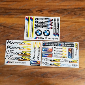 BMW Motorrad Motorsport K1200S Yellow Laminated Decals Stickers Kit