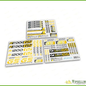 BMW R1200GS Adventure Decal Set – Laminated Vinyl Stickers for Tank, Fairings, Windshield, Panniers | R1200 GS Yellow Touring Graphics Kit