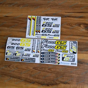BMW F800GS Decal Set – Laminated BMW Motorrad Stickers for Tank, Fairings, Windshield | F800 GS Yellow Adventure Vinyl Kit