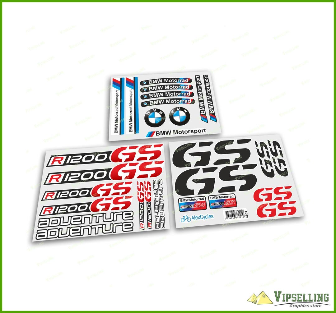 BMW R1200GS Adventure Decal Set – Laminated Vinyl Stickers for Tank ...