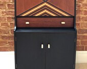 Unique Hand Painted Mid Century Remploy Drop Front Bureau Or Desk