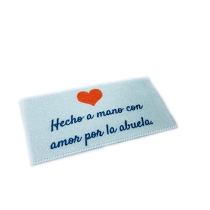 Hecho a mano con amor por las etiquetas de la abuela - 25 x 40 mm