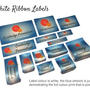Personalised Custom Fabric Labels for Clothing Flat or Folded