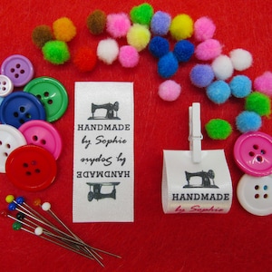 Handmade Labels For Sewing- Sewing Machine Crochet Knitting Projects  50mm x 25mm (SL FOLD  1 - D7)