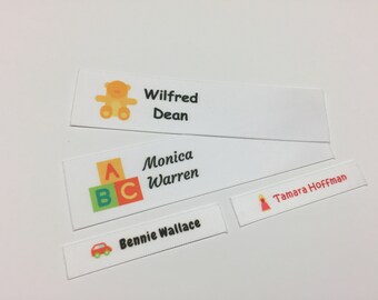 Personalised Sew In Kids Toys Motifs Name Labels