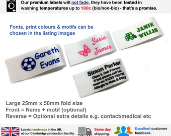 Personalised 25mm Back to School Nursery Name Labels Tags Tapes