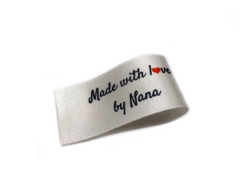 Made with Love by Nana Labels - Fold 25x50 -  16 Pack - Sew On