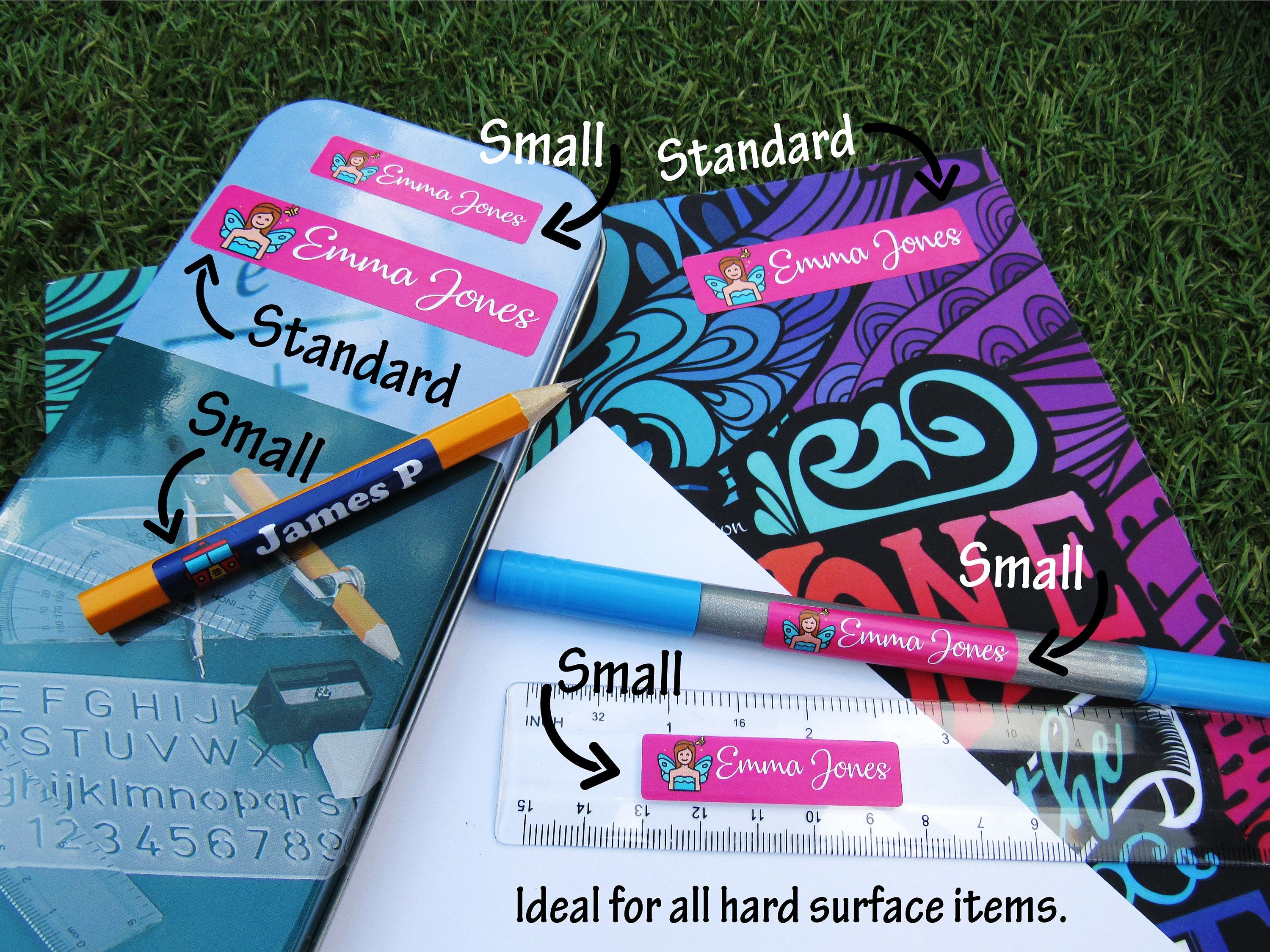 Designer school labels value kit