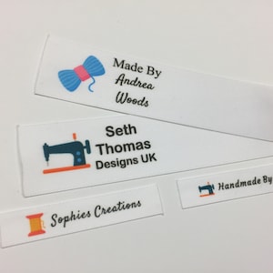 Personalised Sew In DIY Crafts Motifs Name Labels