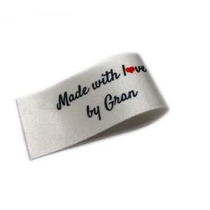 Made with Love by Gran Labels - Fold 25x50 -  16 Pack - Sew On