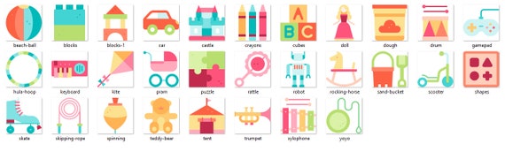 Personalised Sew In Full Colour Motif Name Labels Children/'s Kids Toys