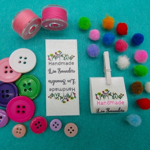Handmade Sew In Labels Garment Labels Tags - Sewing Crochet Knitted Handmade Quilts 50mm x 25mm (SL FOLD  1 - D15)