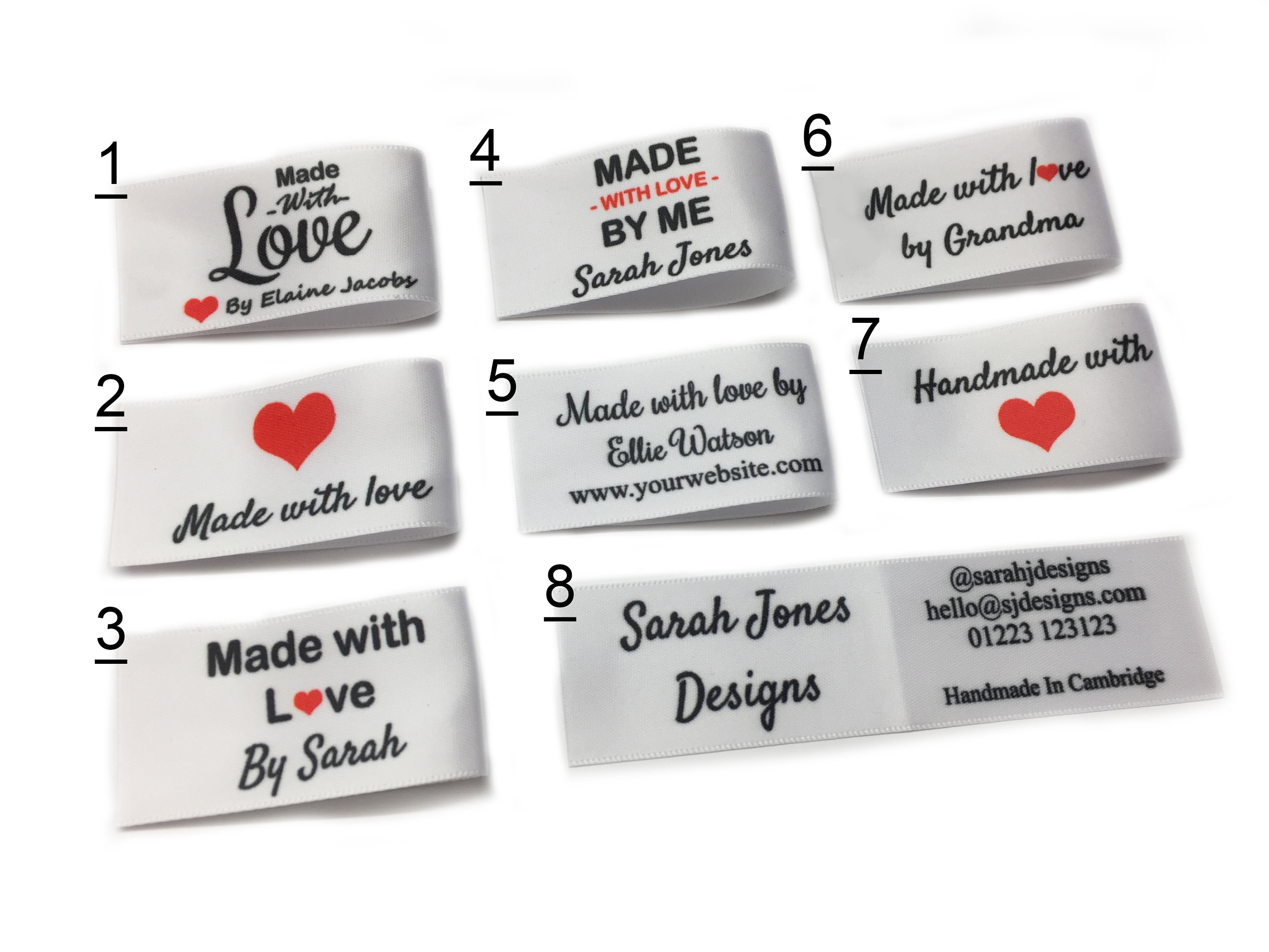 20Pcs Tags Handmade With Love Labels Clothing Tags DIY Crafts Sewing  56*1_cd