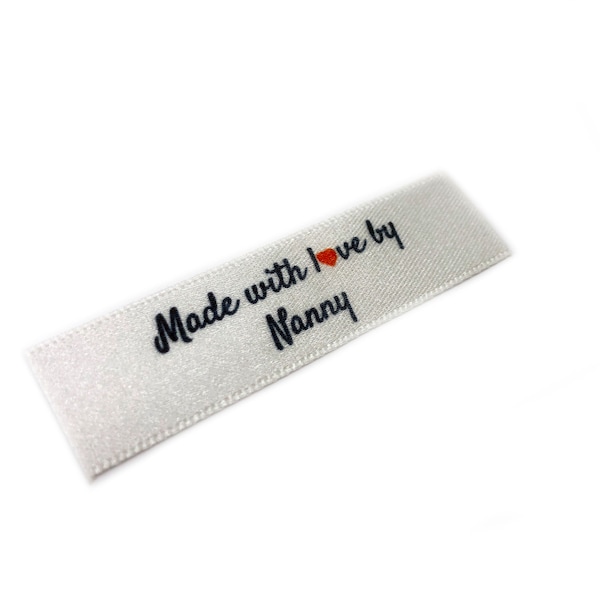 Made with Love by Nanny Labels - Flat 15x50 -  40 Pack - Sew On