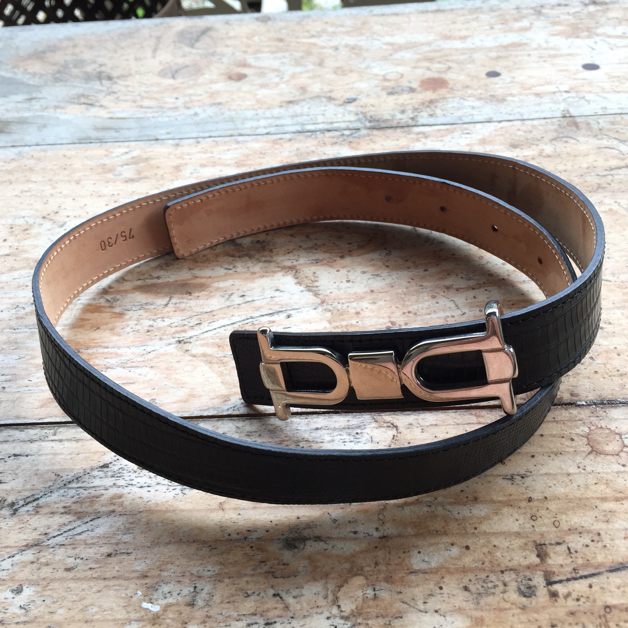 Vintage Snake Print Leather Belt - Etsy display picture 2