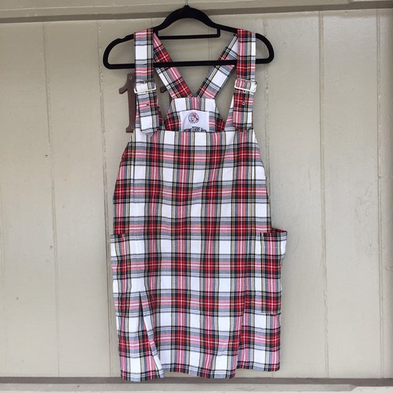 tartan overall dress