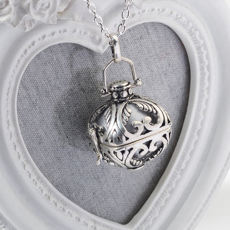 Harmony Cage AMBER with Bola Ball Pendant Necklace | Etsy