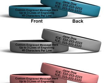 Medical Alert Bracelets - ID Bracelet - Medical Alert Bracelet Men - Medical Alert Bracelet Women - Silicone Bracelet