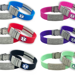 Custom Engraved Medical ID Bracelet: Waterproof Silicone Emergency Alert