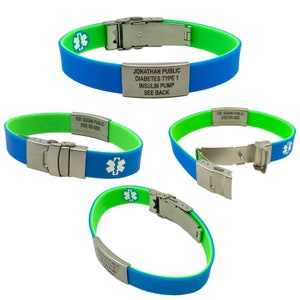 Reversible Medical Alert Bracelet: Silicone Emergency ID, Waterproof