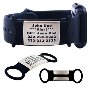 Custom Medical Alert Bracelet Tag: Engraved Medic ID for Watch Band