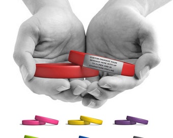 Personalized Silicone ID Bracelet: Engraved Waterproof Sport Band