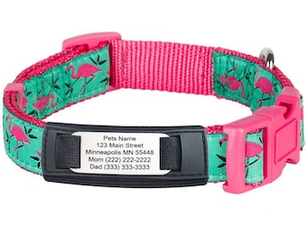 Silent Pet ID Tag: Custom Engraved, Velcro Collar Attachment