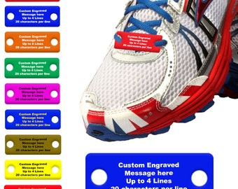 Personalized Running Shoe Tags: Custom Engraved Alert ID