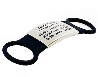 Custom Slide-On Dog Tag | Silent Pet ID Tag | Waterproof Personalized Dog Name Tag | Jingle-Free Dog Collar Tag | Engraved Dog ID Tags