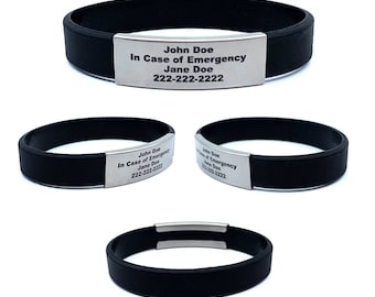Emergency Alert ID Bracelet - ID Bracelet Women - ID Bracelet Men - Personalized Couples Products - Runners Bracelet - Id Bracelets