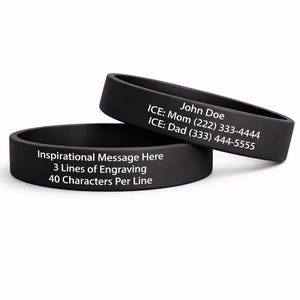 Custom Engraved Medical Alert Silicone Bracelet: Hypoallergenic ID Band