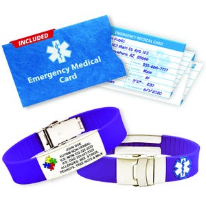 Autism Medical Alert Bracelet: Engraved Silicone Band with Emergency ID