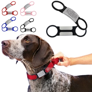 Pet Name Tag - Custom Engraved Dog Tag - Dog Tag for Dogs - Slide on Dog Tag - Dog Collar Tag - Silent Dog Tag - Slide on Pet ID Tag