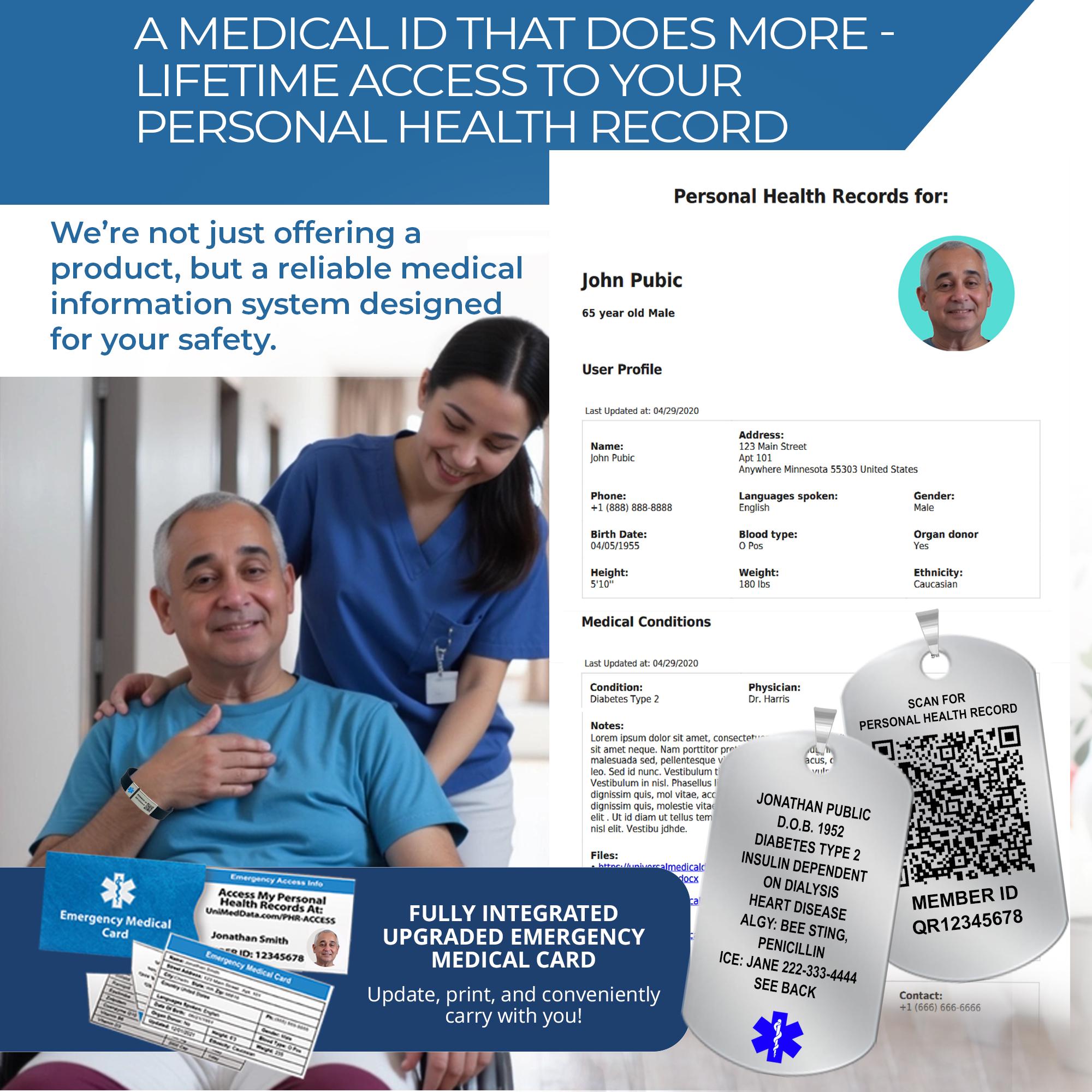 Custom Engraved QR Code Medical Alert Necklace: Stainless Steel ...