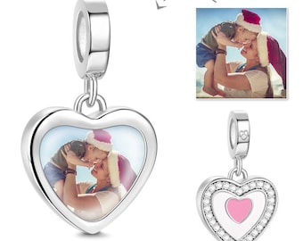 Sterling Silver Heart Photo Charm: Personalized Pandora Style Keepsake
