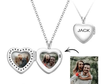 Collana con ciondolo a cuore con foto personalizzata: ricordo inciso, ciondolo in rame