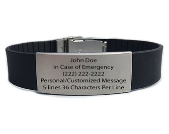 Emergency Alert IDs Rugged Wrist id Bracelet - Identification Bracelet, ID Wristband Child ID, and Sports ID. Fits Adults & Kids