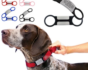 Silent Slide-On Pet ID Tag: Custom Engraved Dog Collar