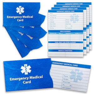 Identificación de billetera de alerta médica de emergencia - Tarjeta de identificación de contacto de salud