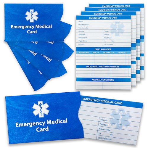 Medical Alert Cards 4 Pack 25 Pack Trifolding With Tyvek Etsy