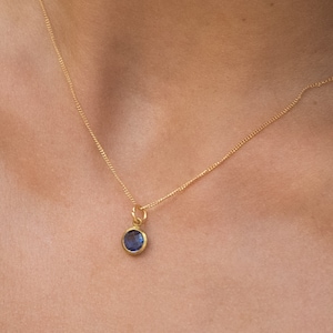 Minimalist Gemstone Necklace - Choker Necklace with Pendant - Stainless Steel Gold Charm Necklace - Birthday Gift for Her with Box