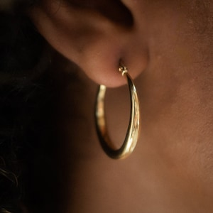 Gold Hoops Statement Earrings Large Hoops Dainty Earrings Perfect Gift imagem 1