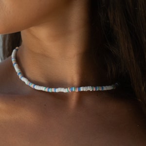 Beads Choker Necklace Chain • Women & Girls • Surfer Necklace with Shells • Handmade Beach Summer Jewelry
