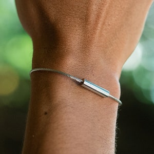 Minimalist Bracelet with Screw Clasp • Silver Gold Black Rose • High Quality Men's Bracelet Stainless Steel • Birthday Gift for Him