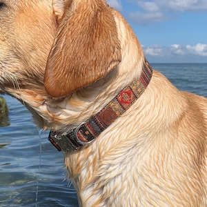 Boho Hundehalsband Breit Buntes Halsband für Hunde aus gewebtem Nylon in 4 verschiedenen Längen Für kleine und große Hunde Bild 1